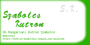 szabolcs kutron business card